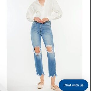 KanCan Regina High Rise Distressed Mom Jeans